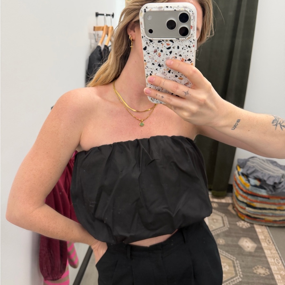 Elegant Black Strapless Top